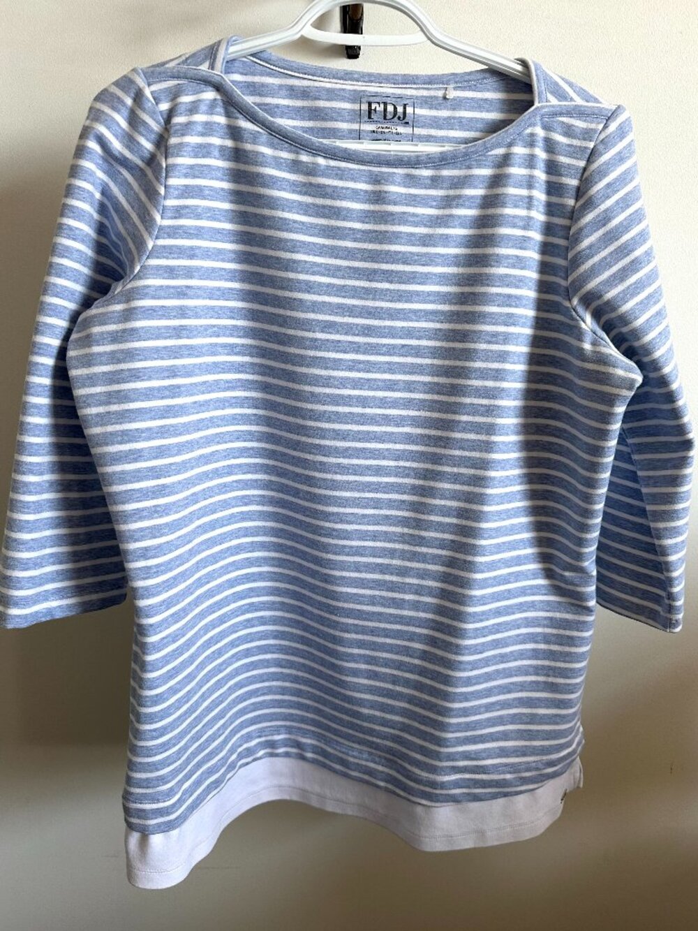 Like New FDJ French Dressing Blue & White Striped Top Women's Large